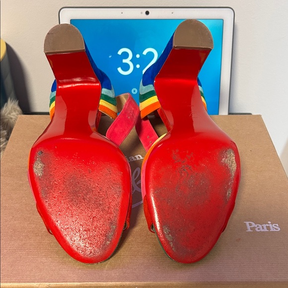 Christian Louboutin Multicolor Strappy Heels - Picture 4 of 5